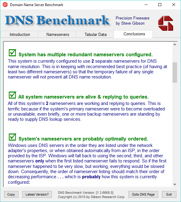 Conclusions, DNS