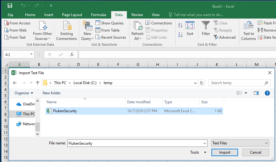 Excel Import from Text file