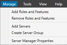 Server Manager
Add Roles and Features