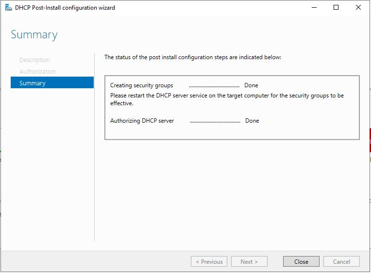 Install DHCP on Windows Server