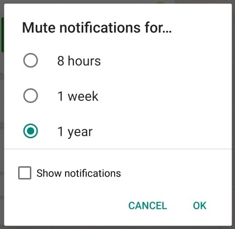 WhatsApp
Group
Mute Notifications