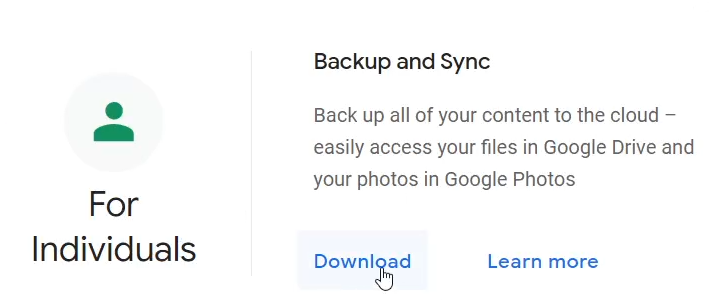 Google Drive
Backup and Sync
