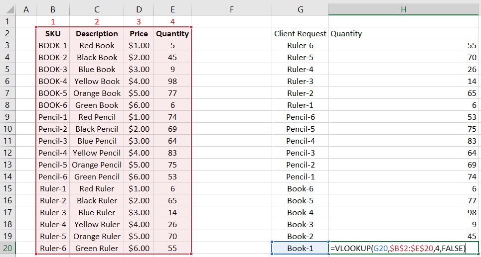 Excel 
Vlookup
Example