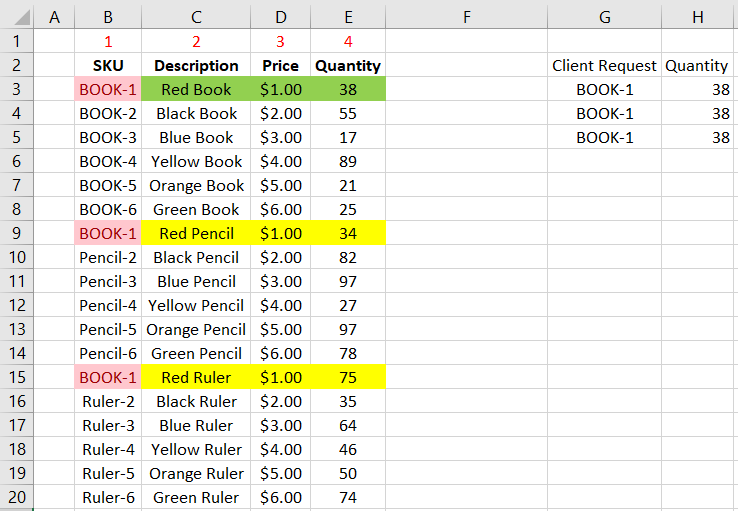 Excel 
Vlookup
Example