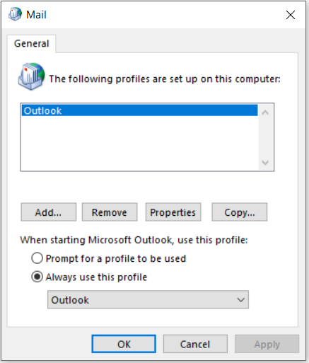 Outlook Email body not ShowingNew Profile Setup
